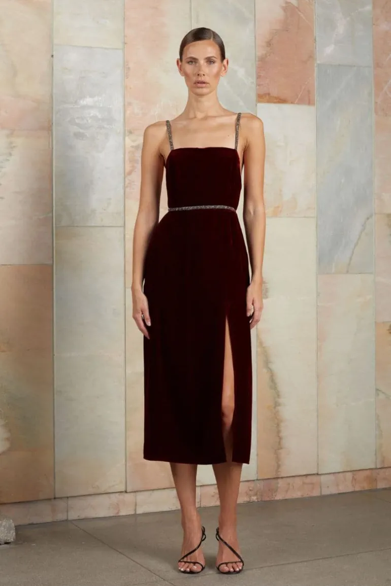 Dresses | Midi Dresses<CULT MIA AMYA BURGUNDY MIDI DRESS