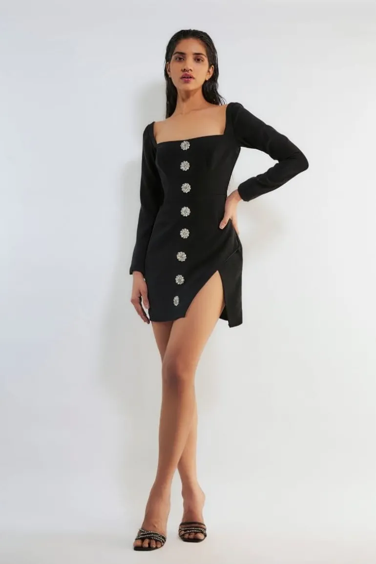 Dresses | Mini Dresses<CULT MIA ANDIE EMBELLISHED MINI DRESS Black