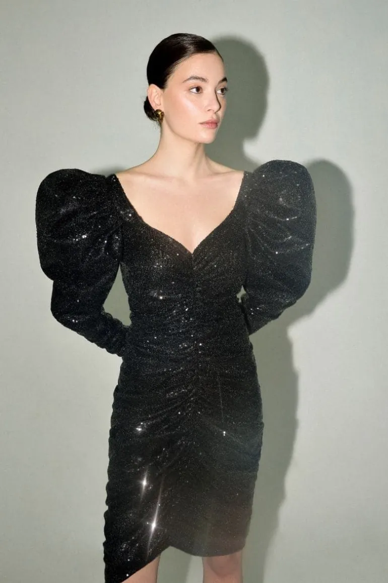 Dresses | Midi Dresses<CULT MIA ANNA TIGHT SPARKLE MIDI DRESS Black