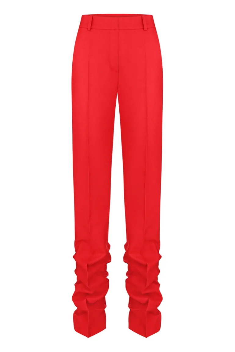 Pants<CULT MIA ANTHURIUM LOW-RISE PANTS Red