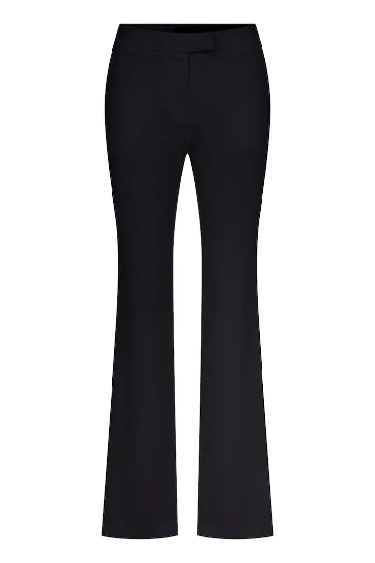 Pants<CULT MIA ARCED STRAIGHT CUT TROUSERS IN Black