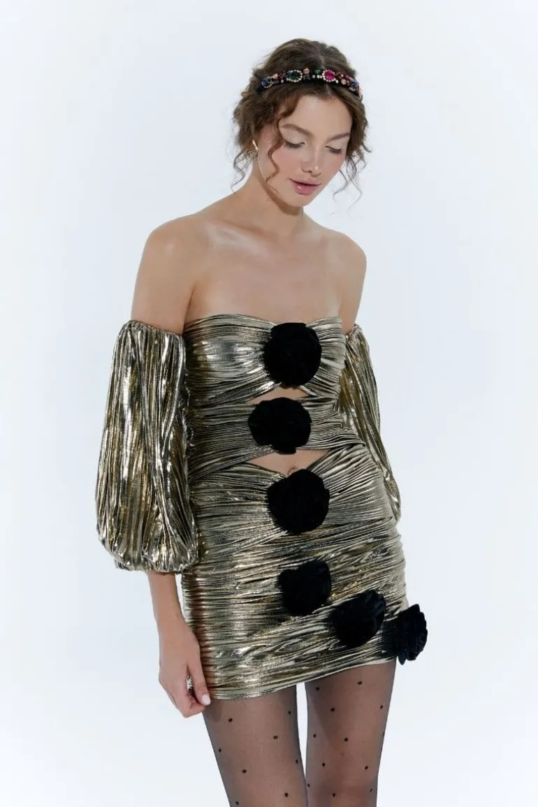 Dresses | Mini Dresses<CULT MIA ASHFORD CUT-OUT MINI DRESS Gold/Black