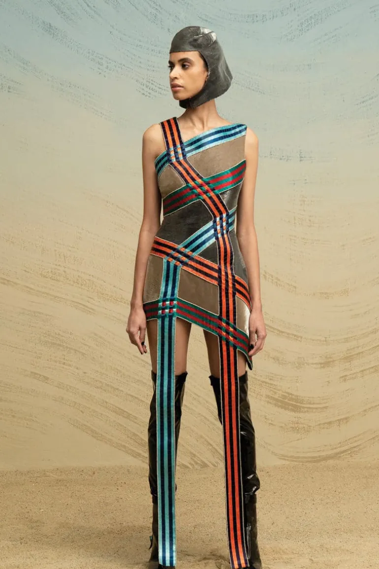 Dresses | Mini Dresses<CULT MIA ASYMMETRIC HAND-EMBROIDERED MINI DRESS Multicolor