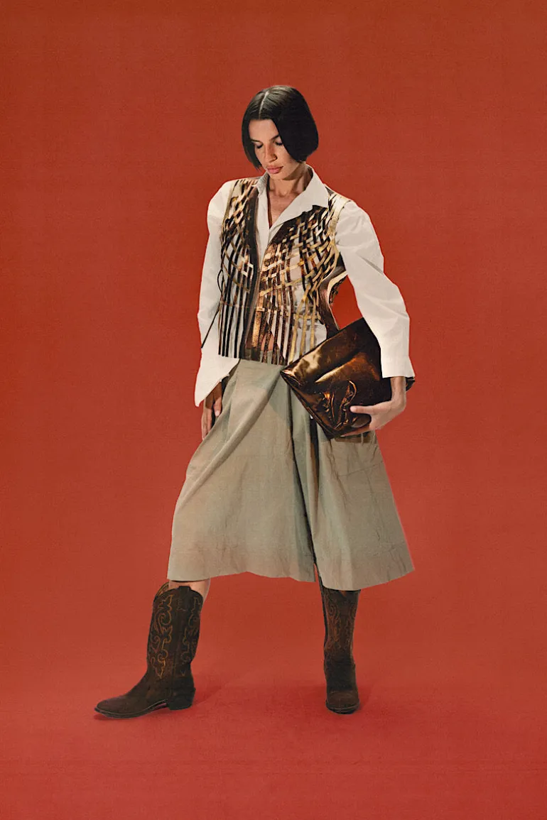 Jackets<CULT MIA ATTALEA LEATHER VEST IN Copper