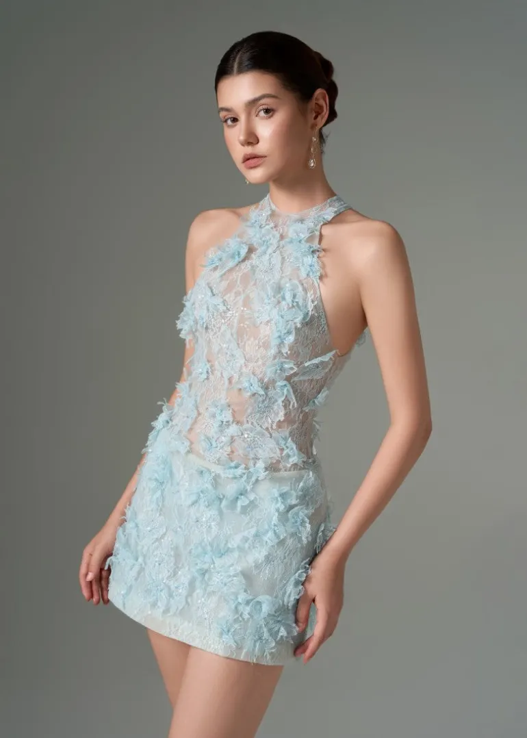 Dresses | Mini Dresses<CULT MIA AURELIA LACE DRESS IN Aqua