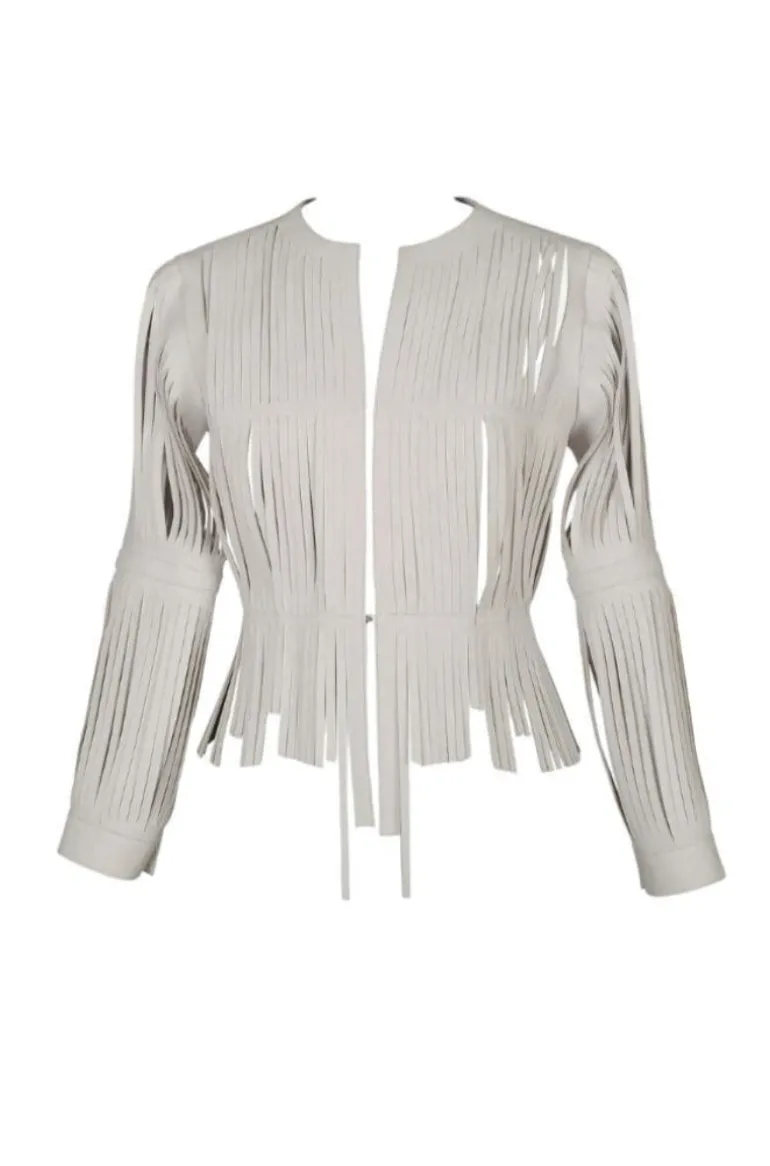 Jackets<CULT MIA AYLA LEATHER JACKET White