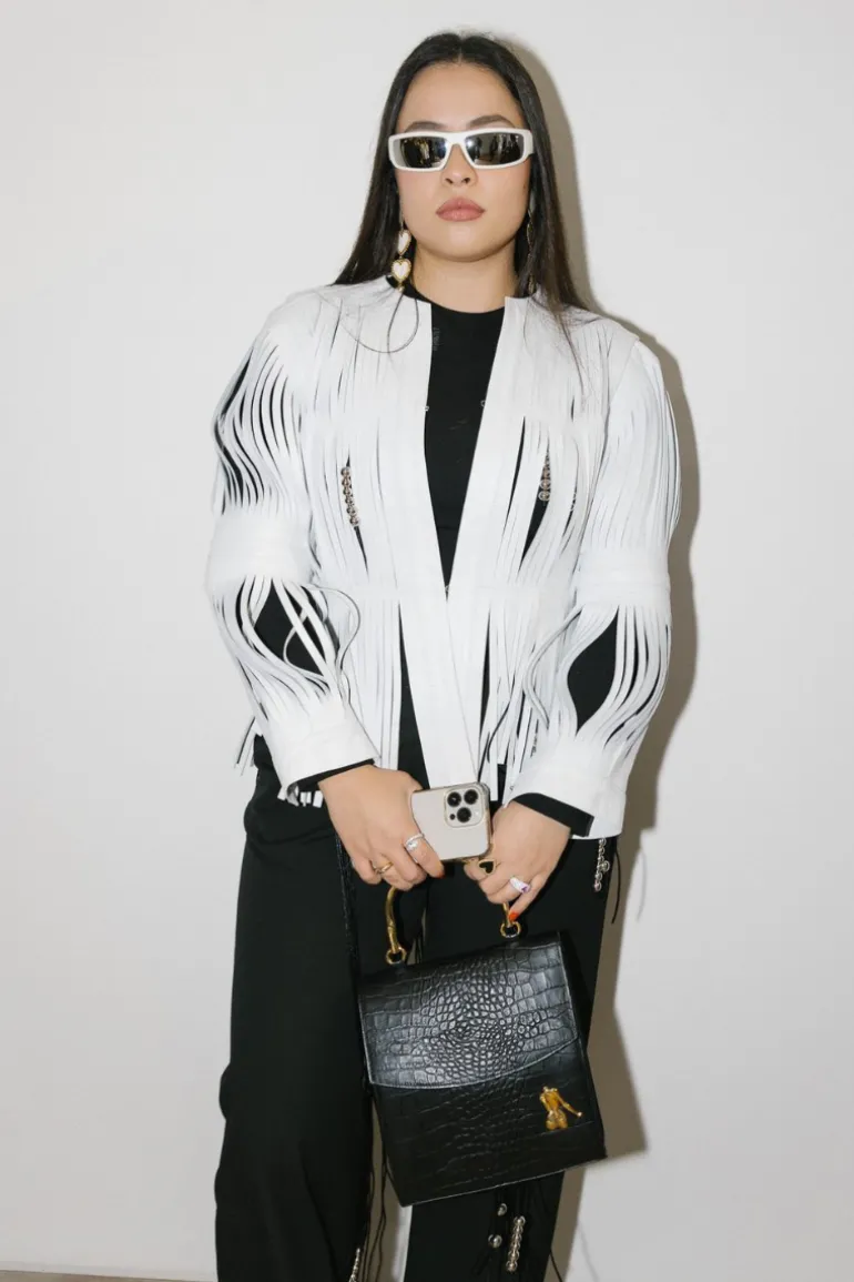 Jackets<CULT MIA AYLA LEATHER JACKET White