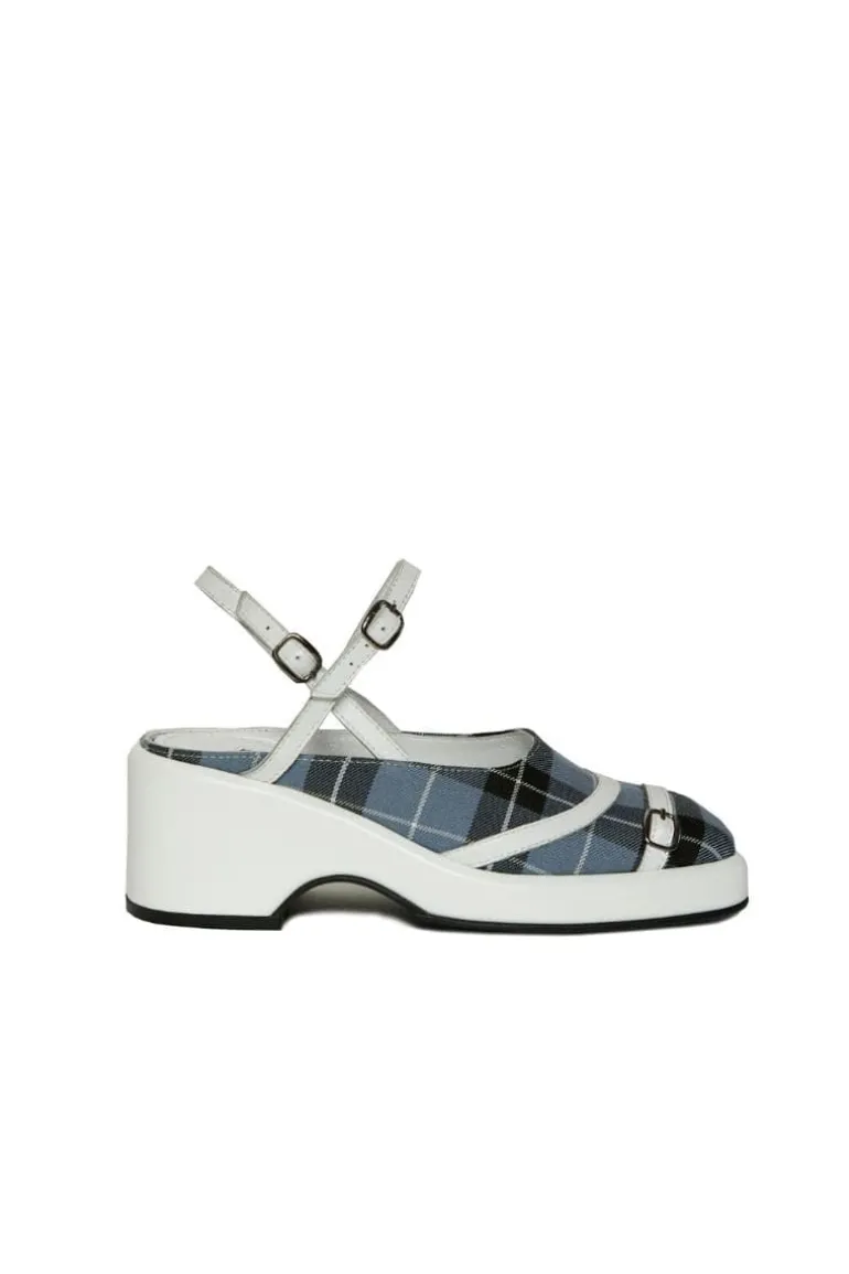 Flats<CULT MIA BABY BLUE COMBINED MARY JANE White/Baby Blue/Grey
