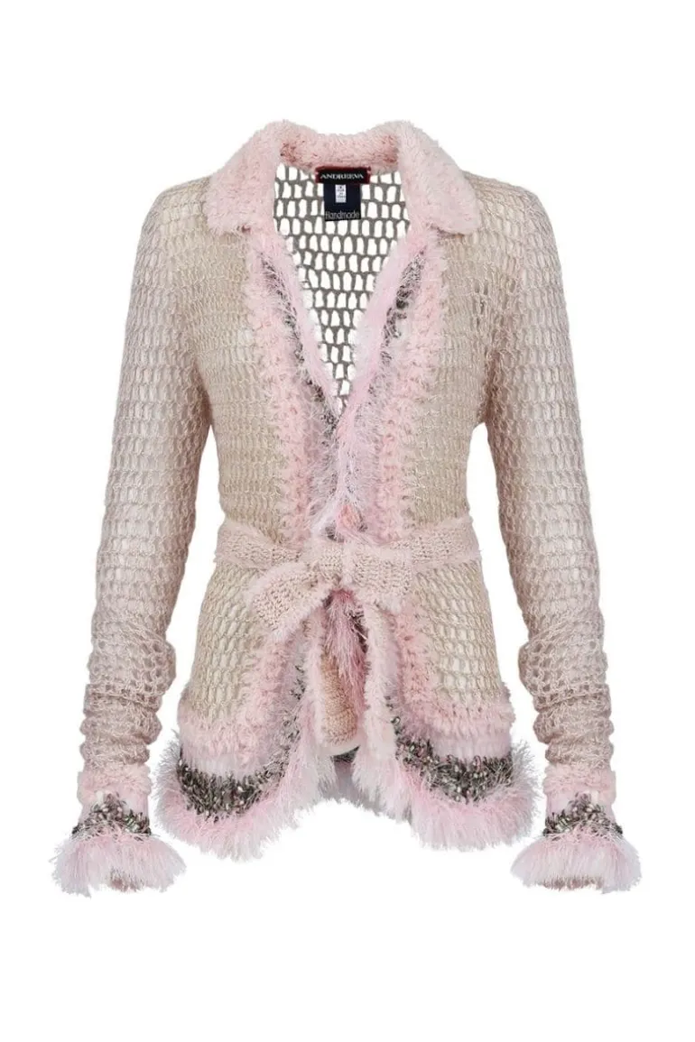 Knitwear<CULT MIA BABY HANDMADE KNITTED SHORT CARDIGAN Pink