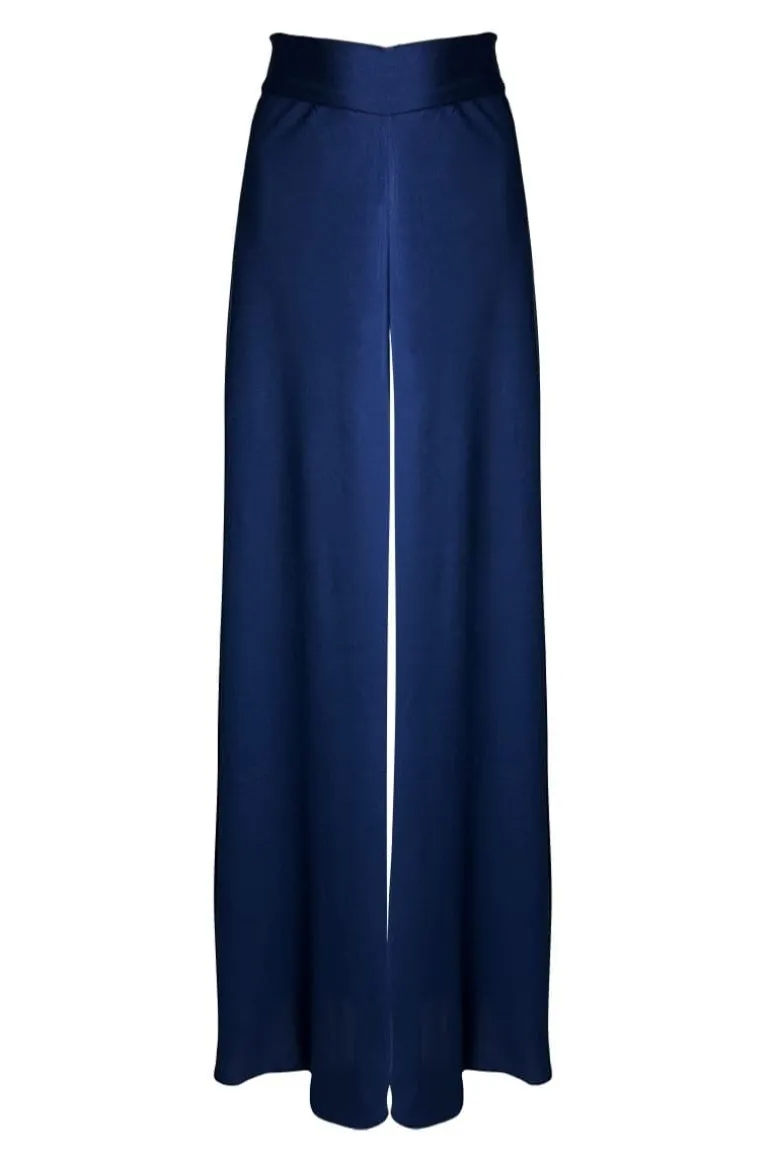 Pants<CULT MIA BAHÍA HIGH-RISE PLAZZO PANTS Navy