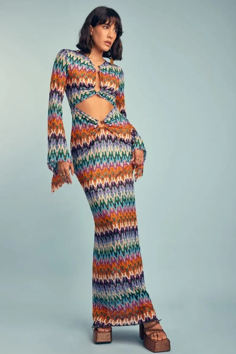 Dresses<CULT MIA BALDO RETRO MAXI DRESS Print