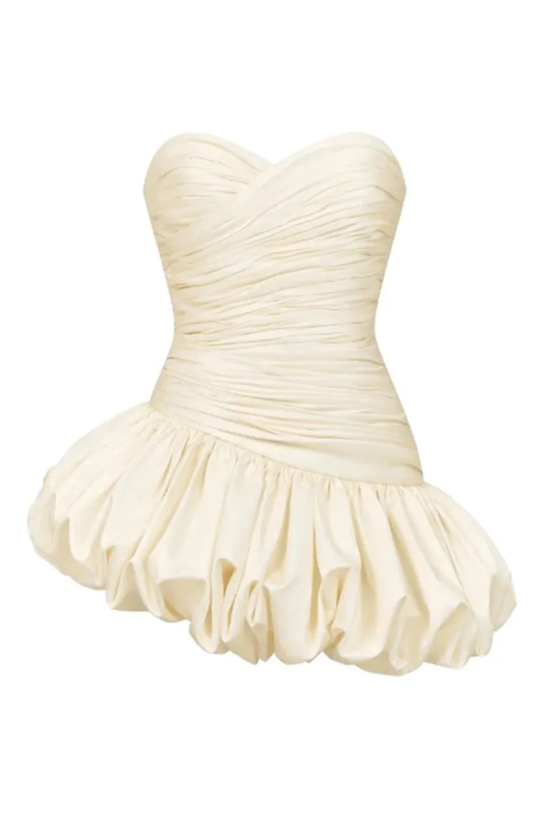 Dresses | Mini Dresses<CULT MIA BALLOON DRAPED MINI DRESS IN Ivory White