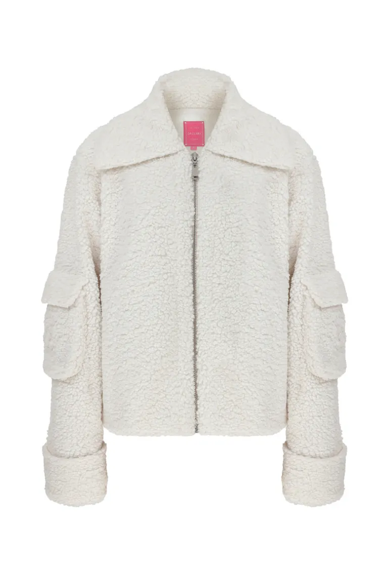 Jackets<CULT MIA BEIGE CLOUD COMFORT TEDDY White