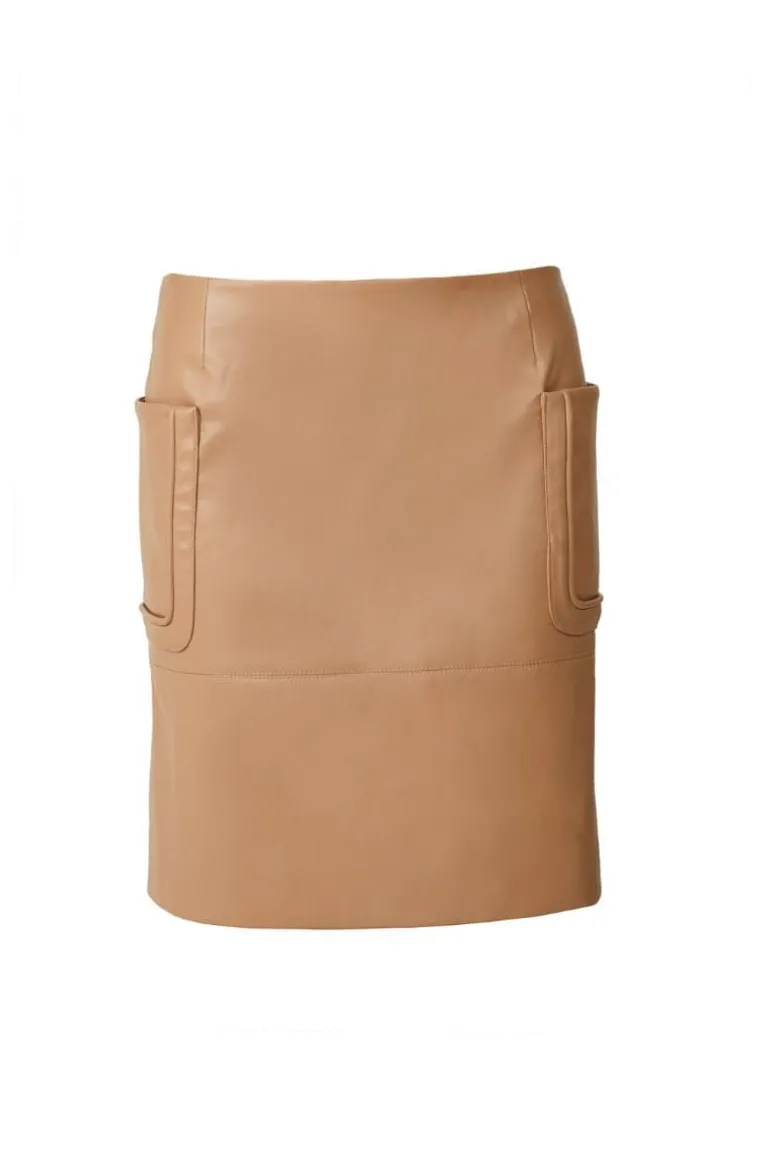 Skirts<CULT MIA FAUX LEATHER SKIRT Beige