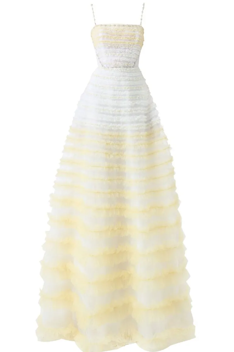 Dresses | Gowns<CULT MIA FIT AND FLARE ORGANZA GOWN Beige