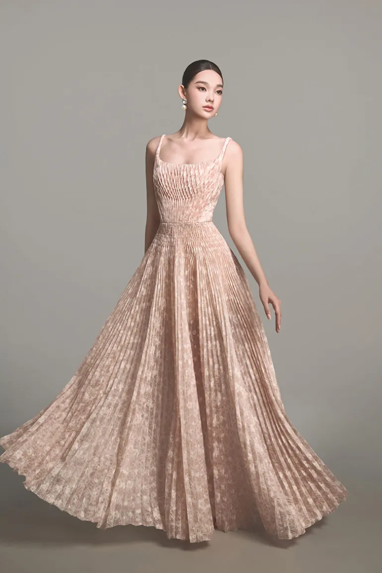 Dresses<CULT MIA BEIGE PLEATED MAXI DRESS Brown