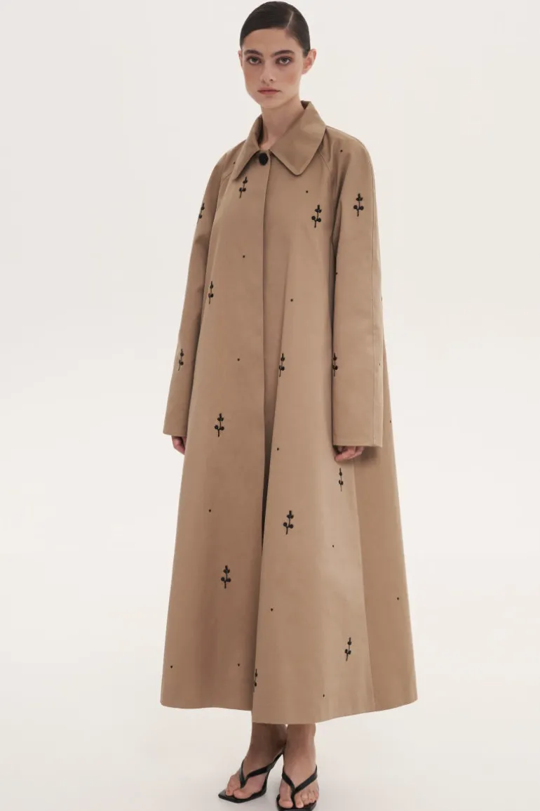 Coats<CULT MIA ROSE EMBROIDERED TRENCH COAT Beige
