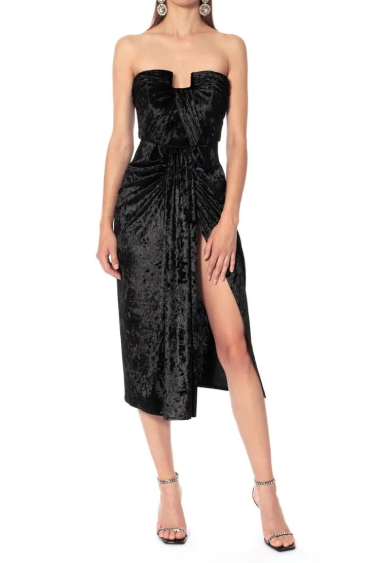 Dresses | Midi Dresses<CULT MIA BELLA SILK BLEND MIDI DRESS Black