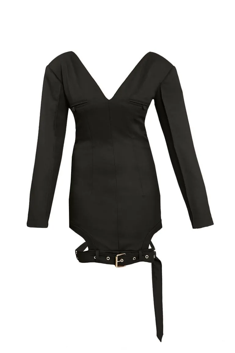 Dresses | Mini Dresses<CULT MIA BELTED CUTOUT MINI DRESS Black