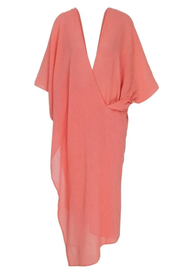 Dresses | Midi Dresses<CULT MIA BERRY RELAXED V-NECK KAFTAN Ice Strawberry