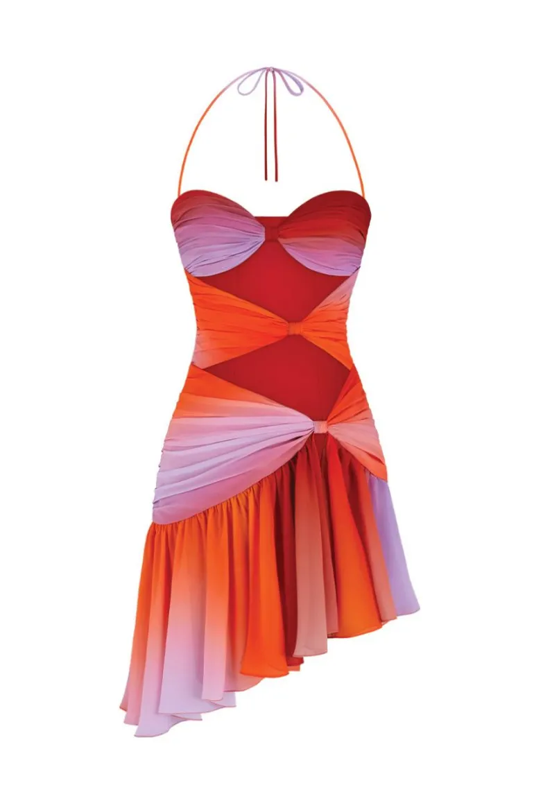 Dresses | Mini Dresses<CULT MIA BETTA DRAPED MINI DRESS IN HALF MOON RED Halfmoon Red