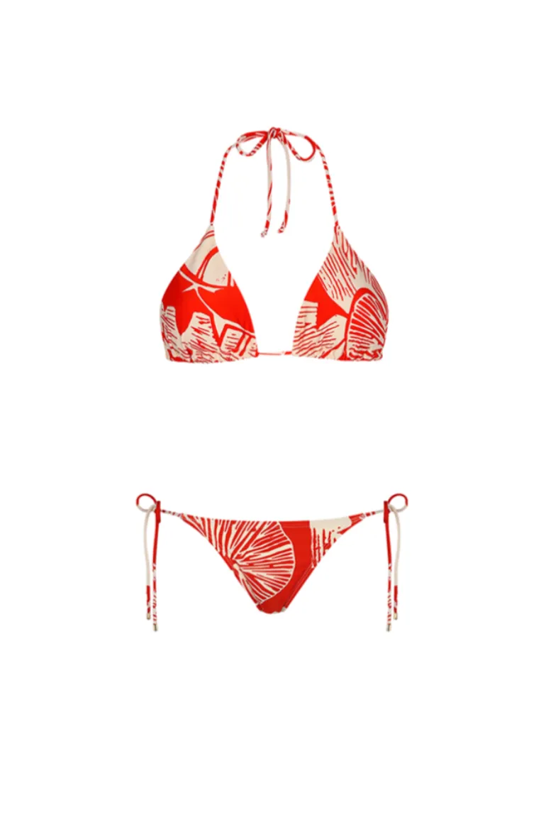 Swimwear<CULT MIA BIKINI IN LEMON Print Red & White