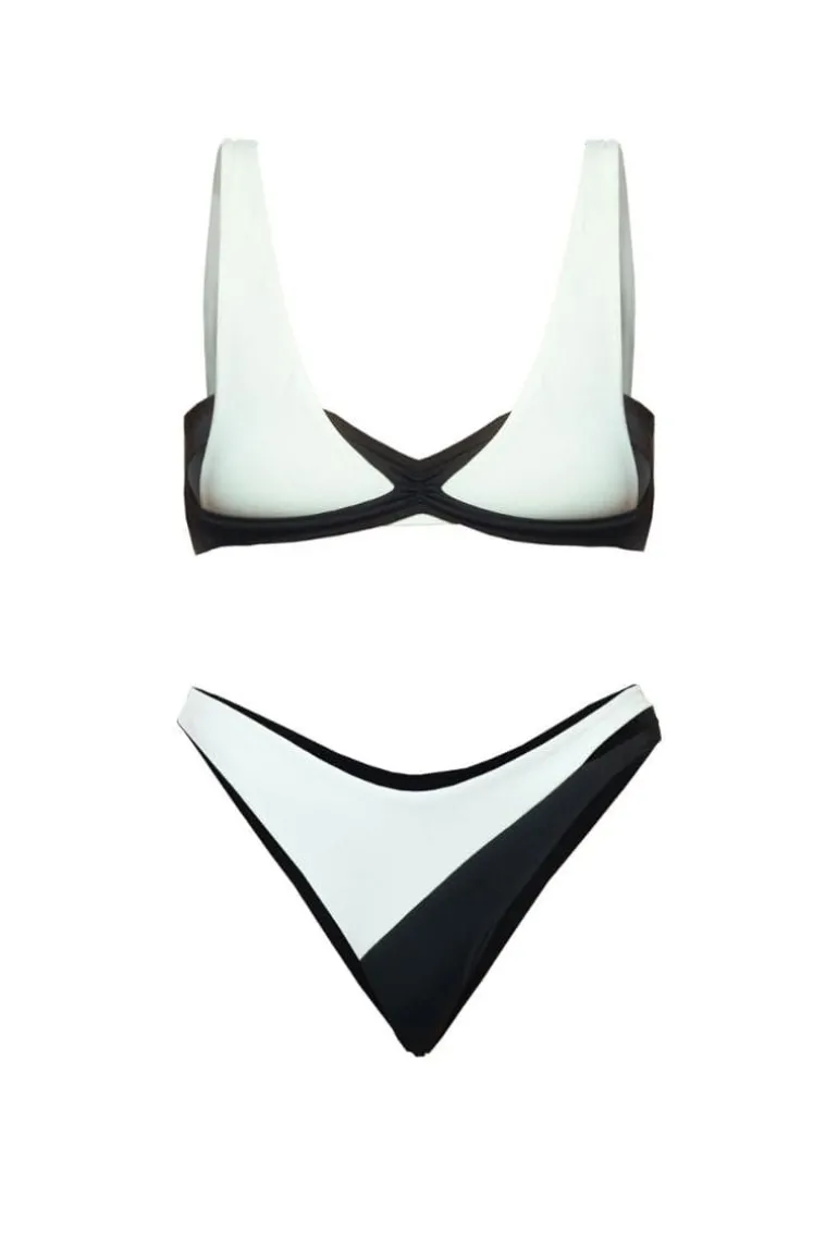 Swimwear<CULT MIA BLACK & WHITE ISLA BIKINI White/Black