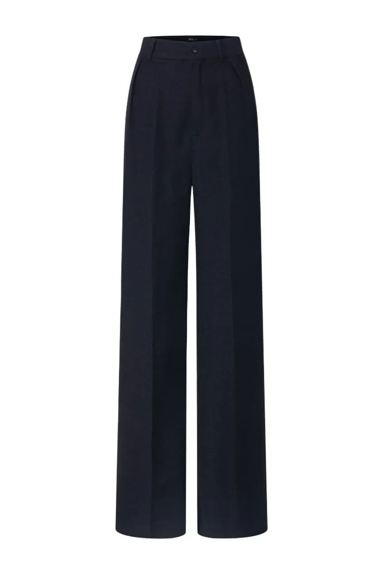 Pants<CULT MIA BARBARA TEXTURE STRAIGHT PANTS Black
