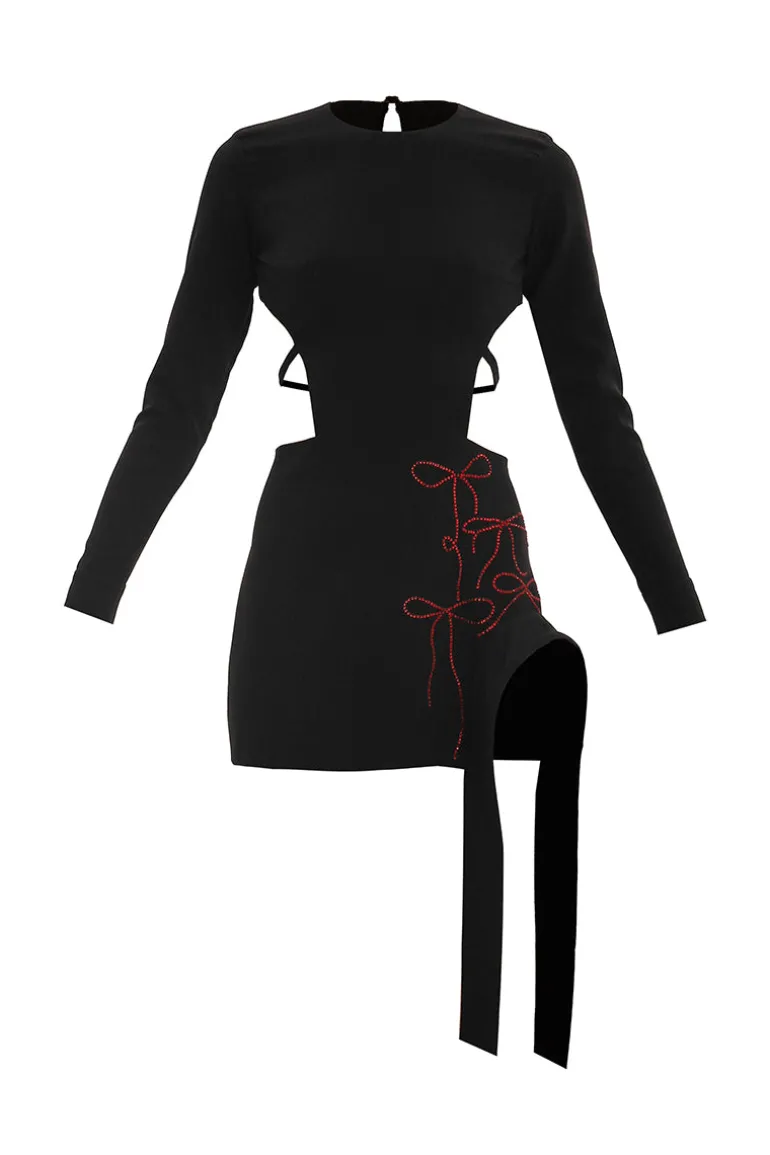 Dresses | Mini Dresses<CULT MIA CRYSTAL BOW MINI DRESS Black