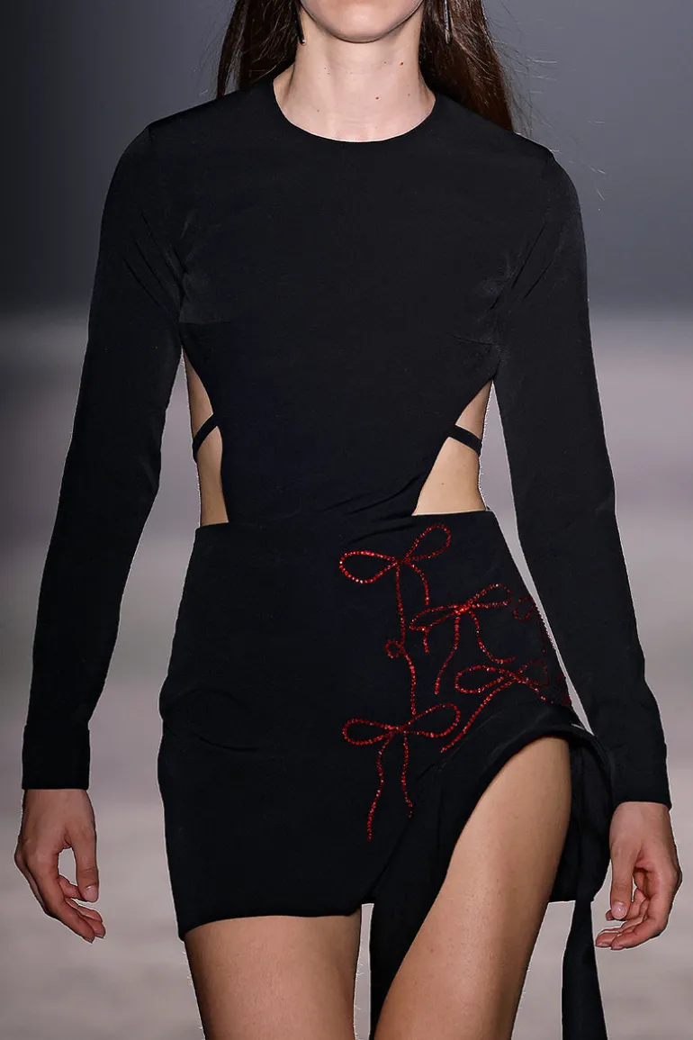 Dresses | Mini Dresses<CULT MIA CRYSTAL BOW MINI DRESS Black