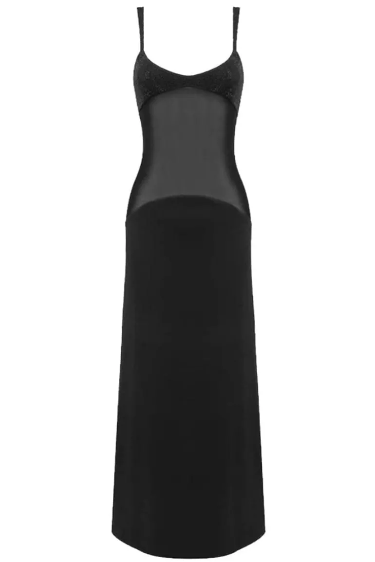 Dresses<CULT MIA CRYSTALS MAXI DRESS Black