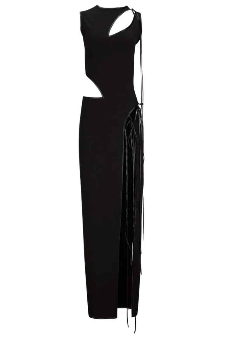 Dresses<CULT MIA CUT-OUT BOWS MAXI DRESS Black