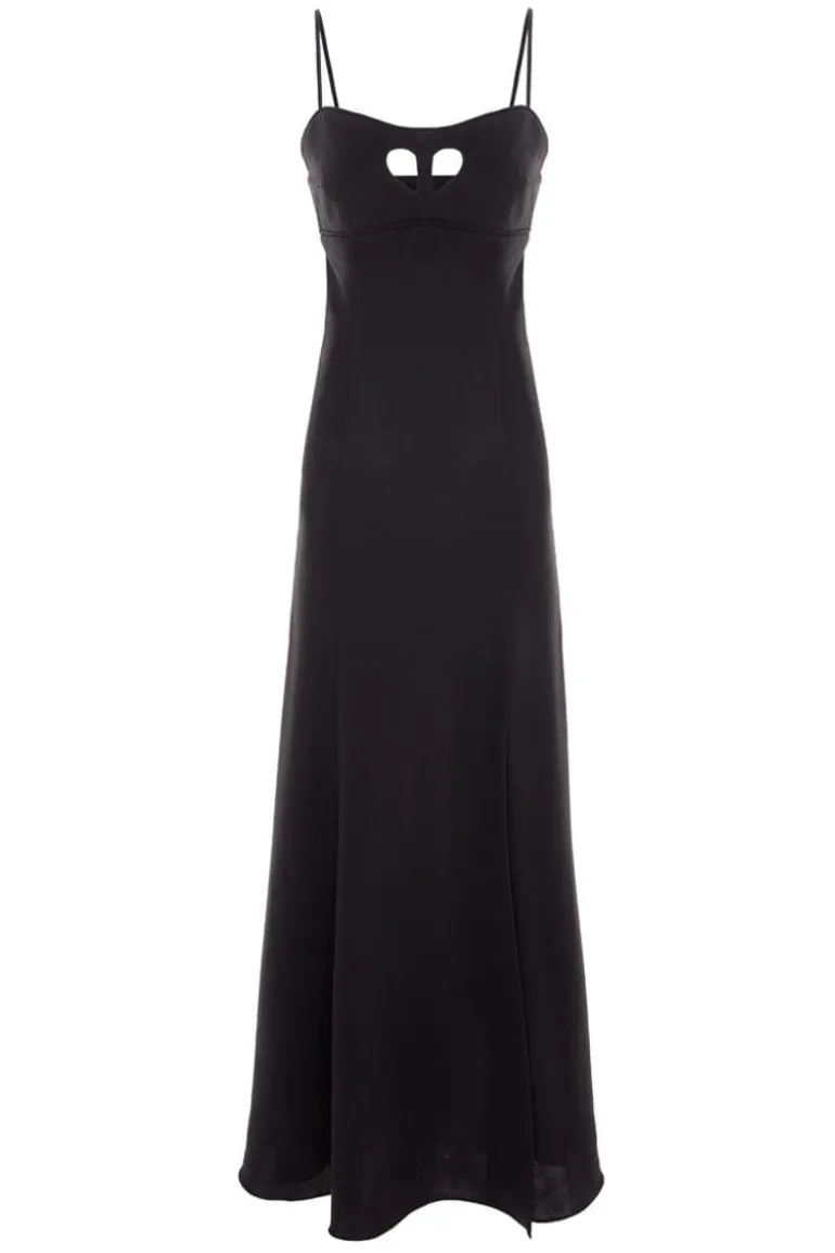 Dresses | Gowns<CULT MIA CUT-OUT HEART SILK GOWN Black