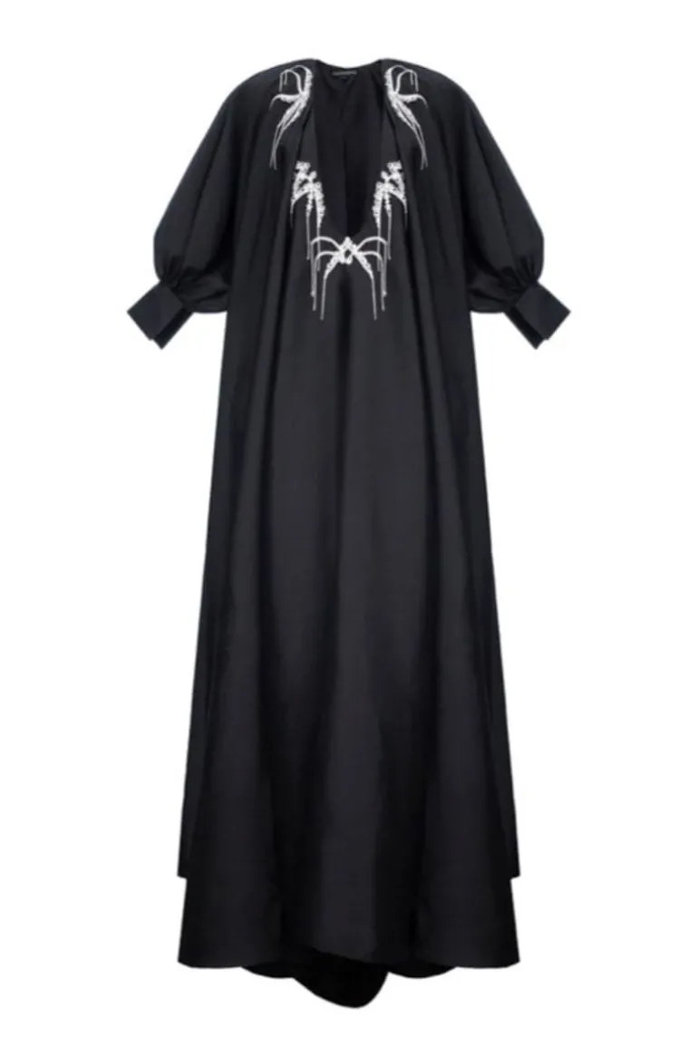 Dresses<CULT MIA CUT-OUT TAFFETA MAXI DRESS Black