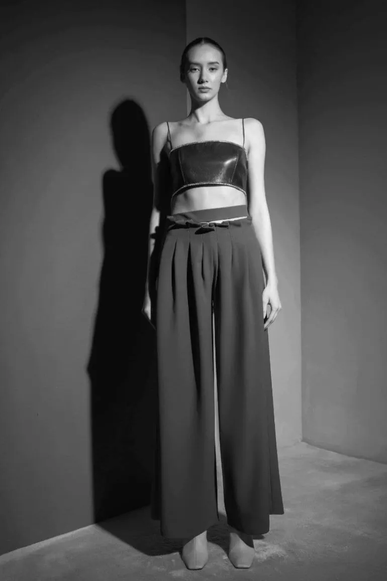 Pants<CULT MIA CUT-OUT WIDE LEG PANTS Black