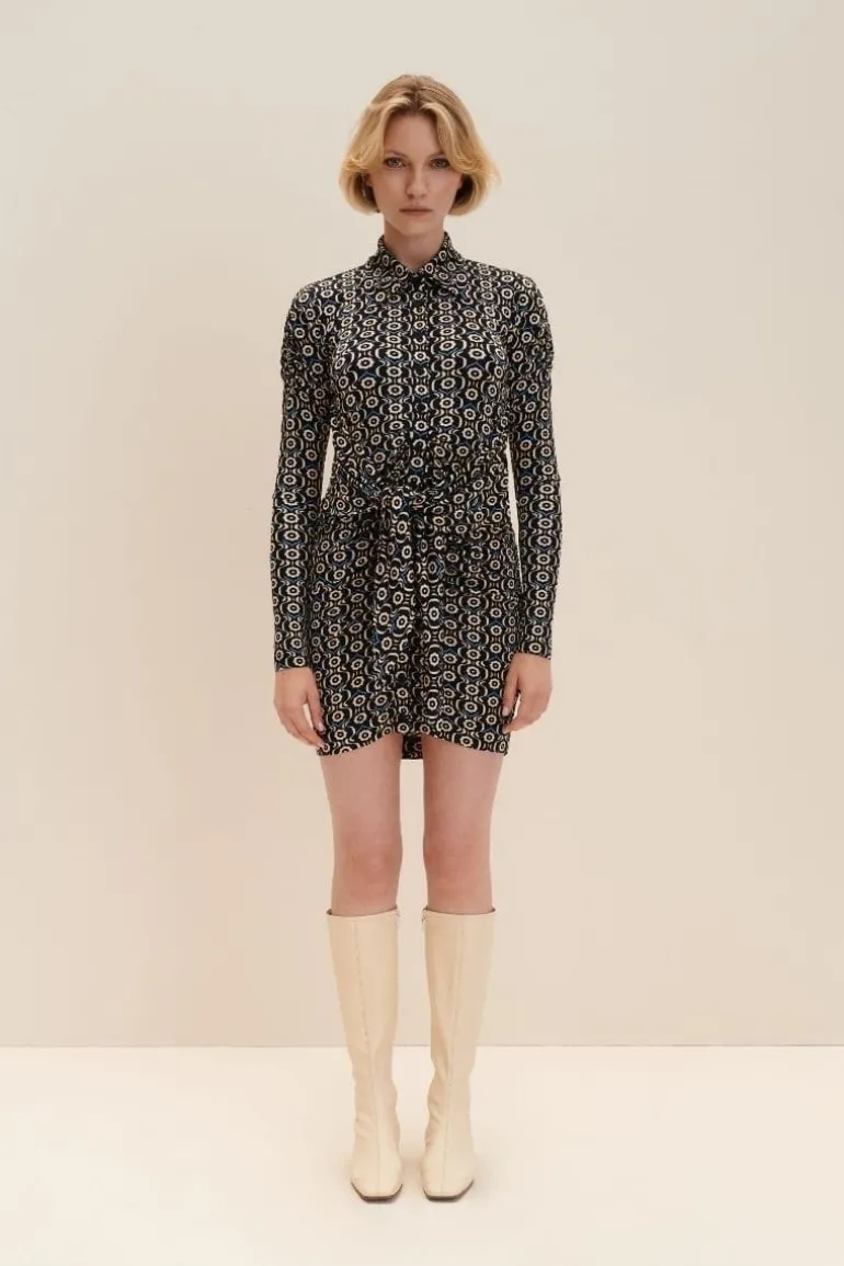 Dresses | Mini Dresses<CULT MIA DAISY PRINT LONG SLEEVE MINI DRESS Black