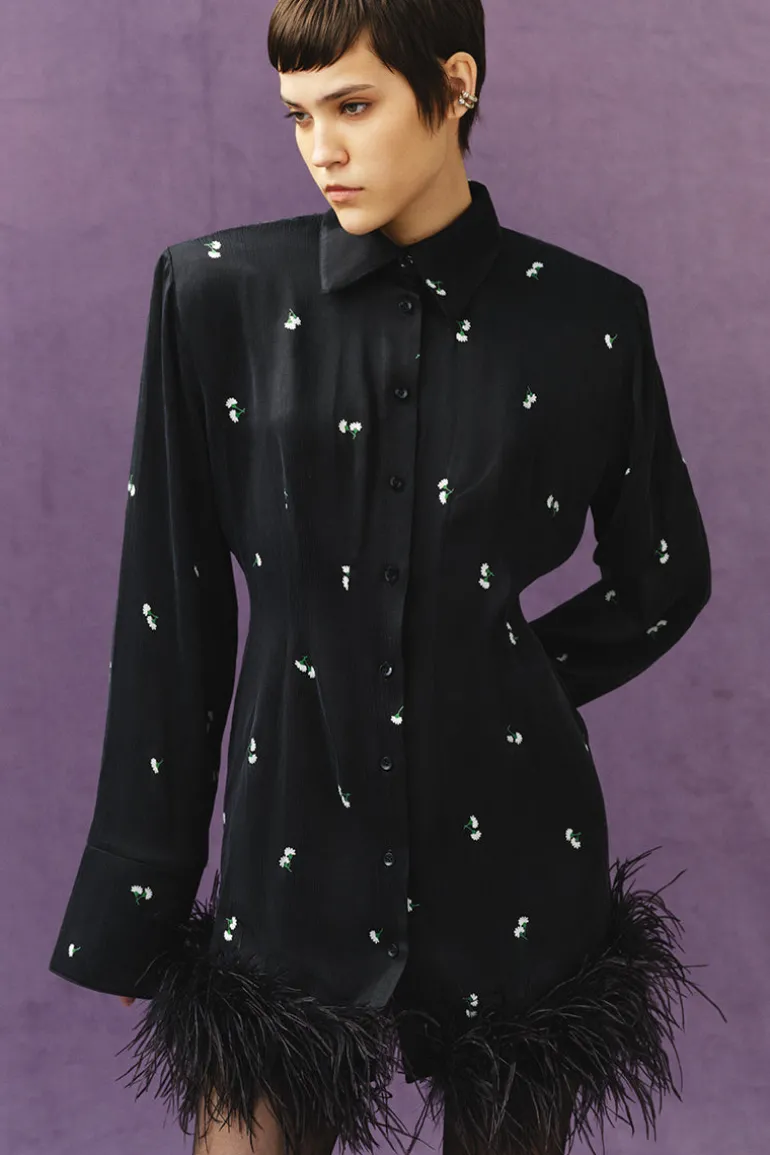 Dresses | Mini Dresses<CULT MIA EMBELLISHED SHIRT DRESS Black