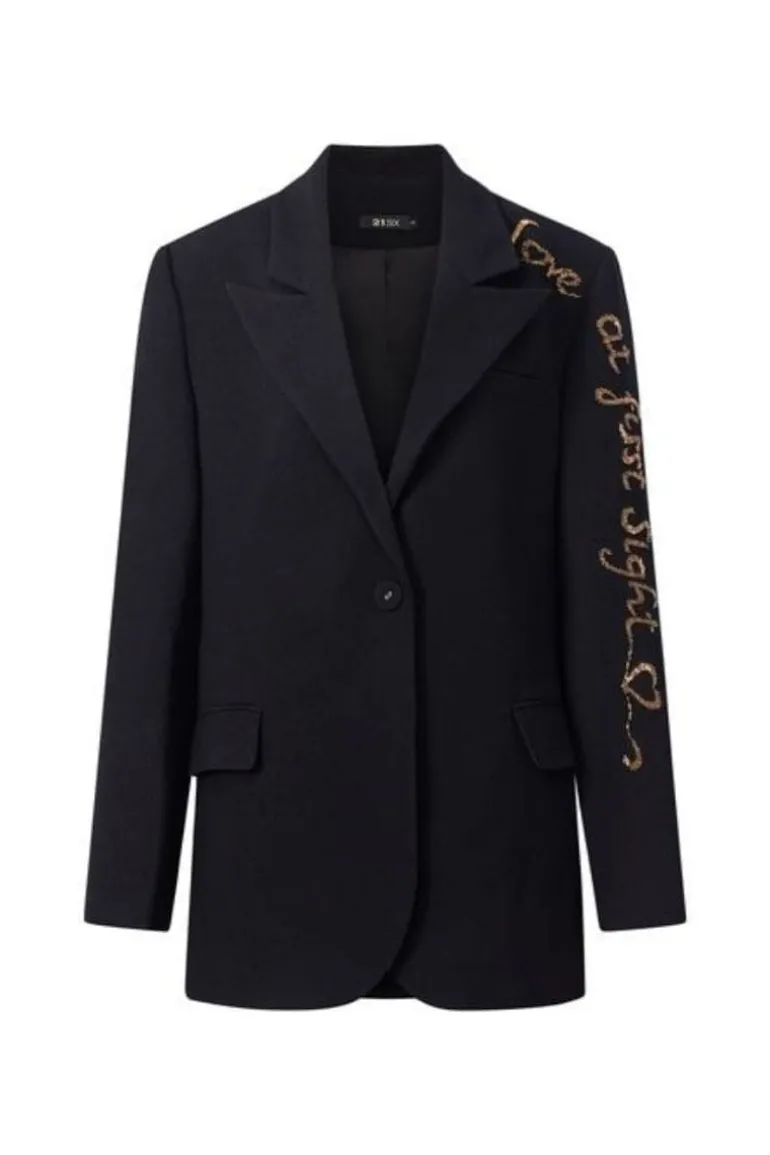 Jackets<CULT MIA ERICA TEXTURE ATTACHED JACKET Black