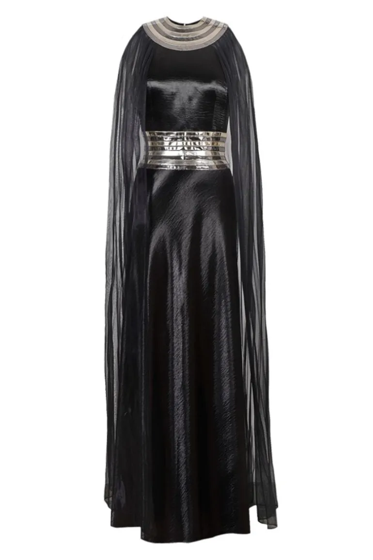 Dresses | Gowns<CULT MIA FALL-PANELLED TEXTURED SATIN GOWN Black