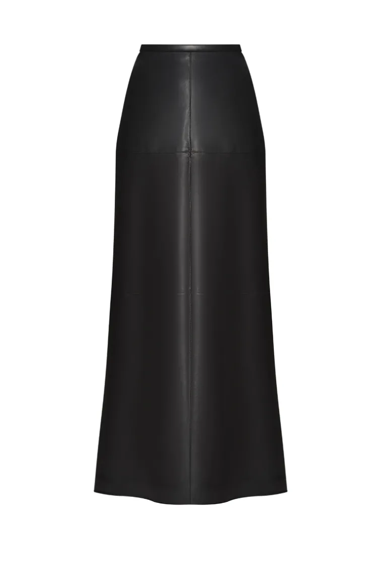 Skirts<CULT MIA FAUX LEATHER MIDI SKIRT Black