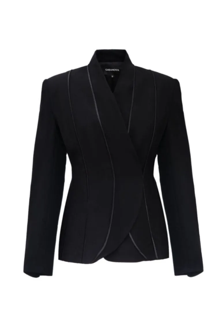 Jackets<CULT MIA FITTED JACKET WITHOUT LAPEL Black
