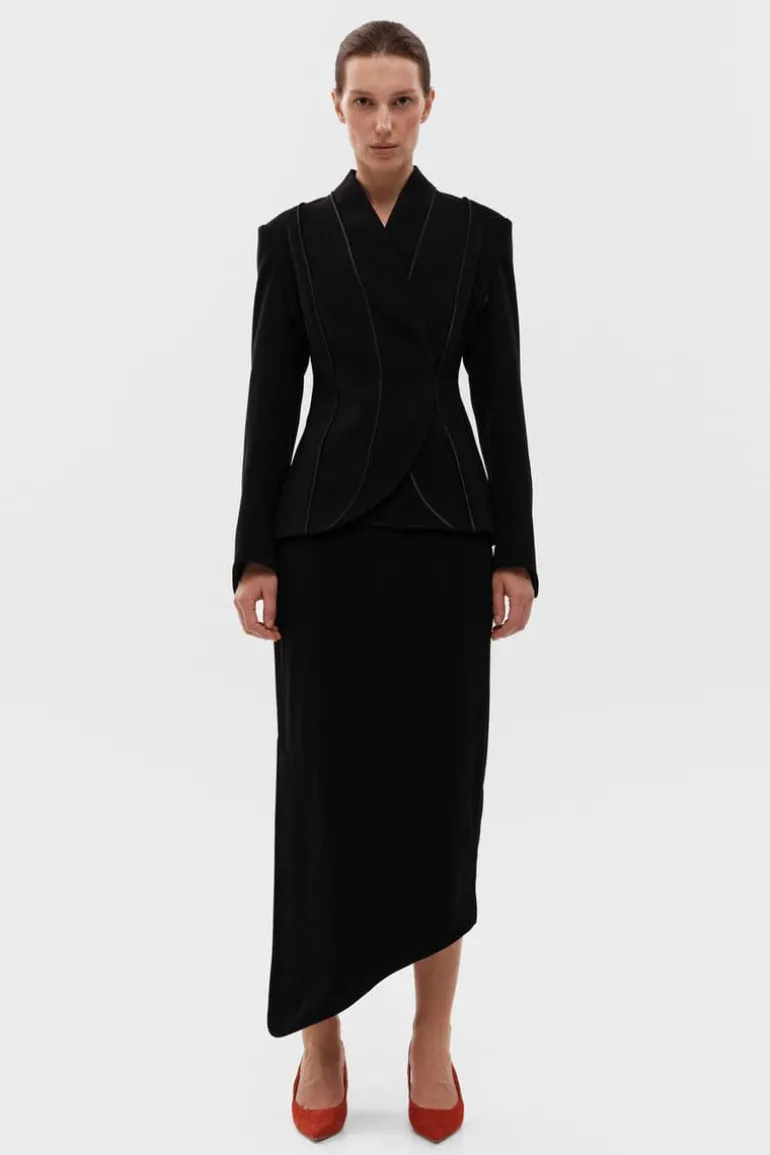 Jackets<CULT MIA FITTED JACKET WITHOUT LAPEL Black