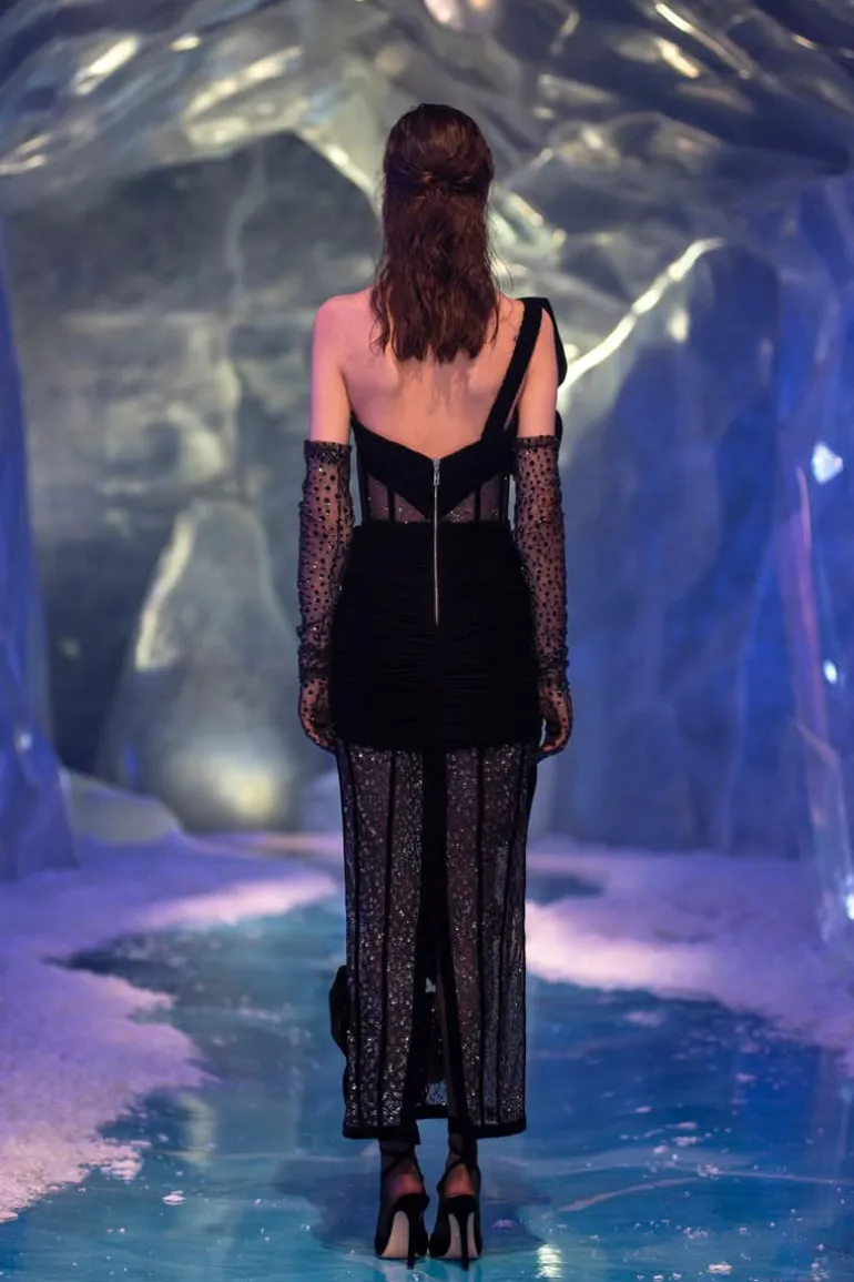 Dresses | Midi Dresses<CULT MIA FLOWER CORSET VELVET ANKLE LENGTH DRESS Black