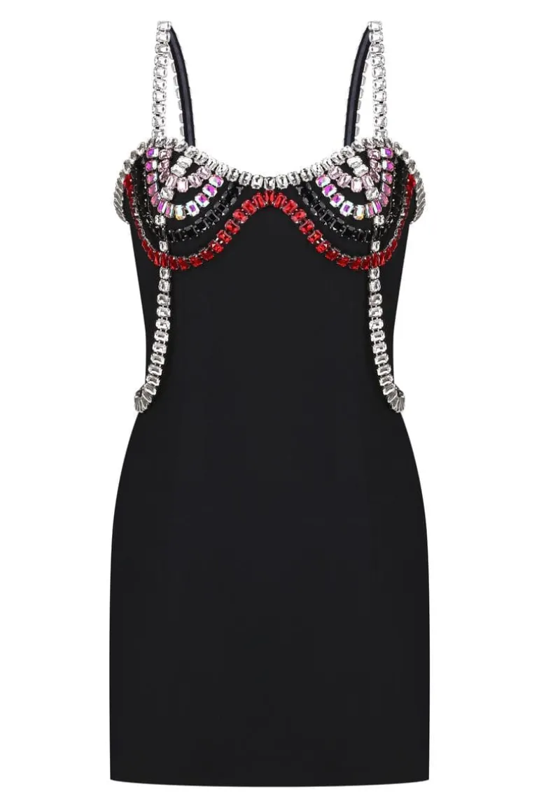Dresses | Mini Dresses<CULT MIA GEMSTONE EMBELLISHED MINI DRESS Black