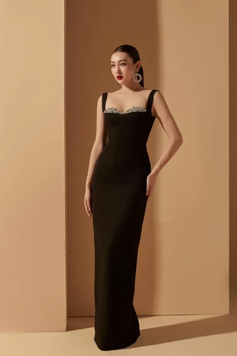 Dresses<CULT MIA JENSEN CRYSTAL BODYCON DRESS Black