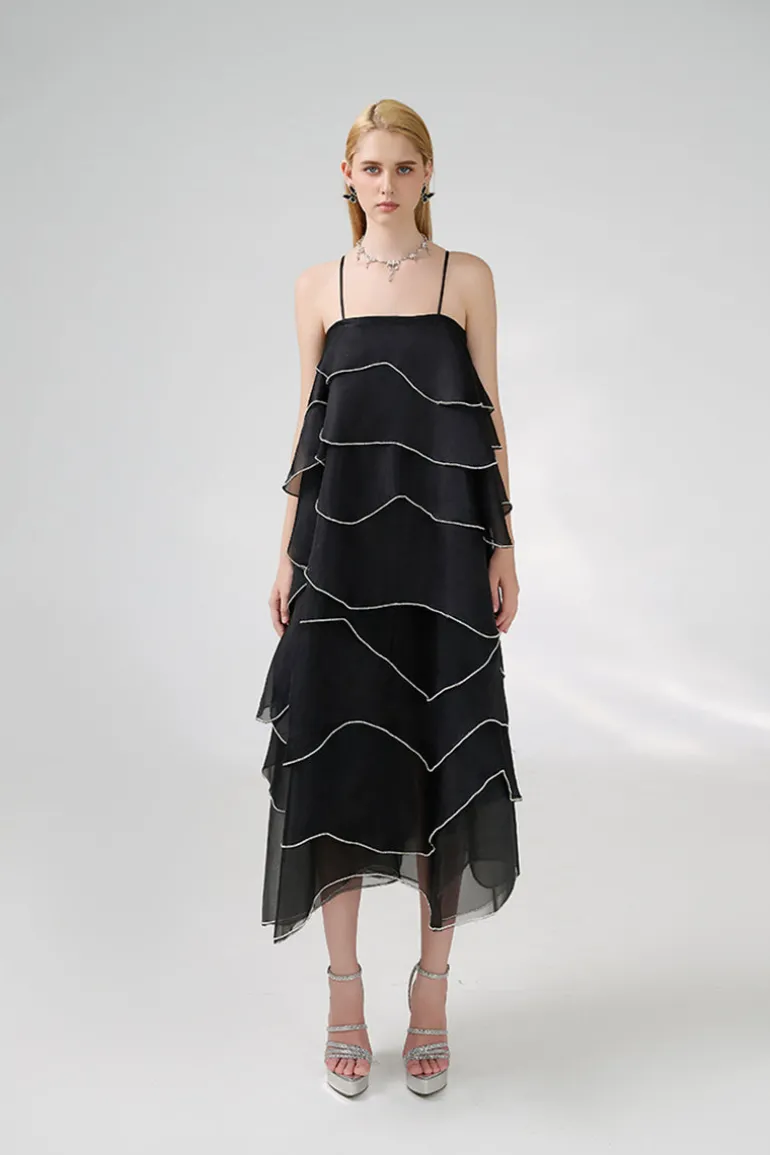 Dresses | Midi Dresses<CULT MIA LAYERED MIDI DRESS Black