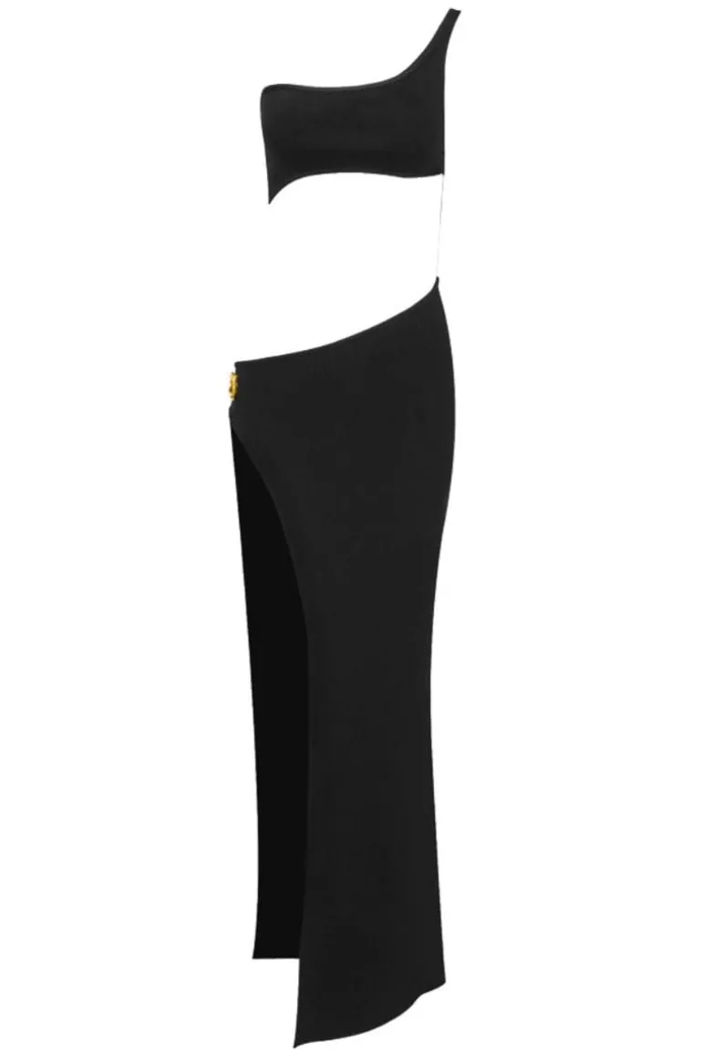 Dresses<CULT MIA ONE SHOULDER MAXI DRESS Black