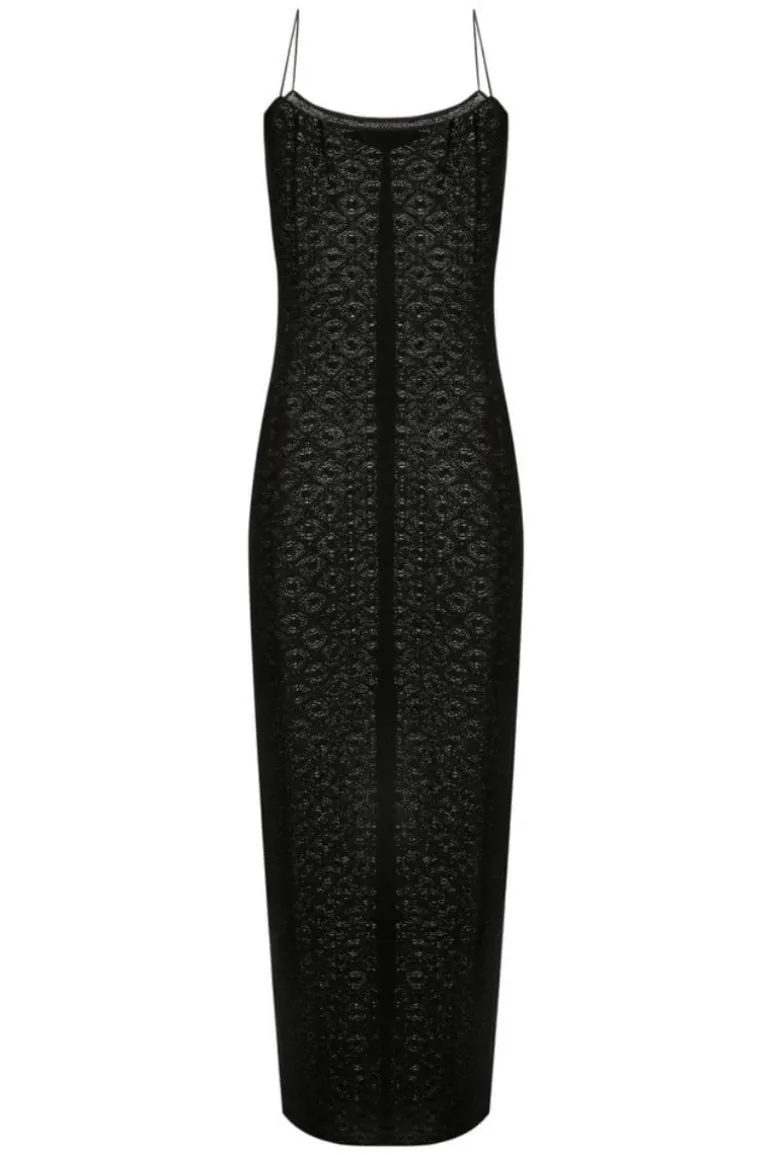 Dresses<CULT MIA PATTERNED KNIT MAXI DRESS Black