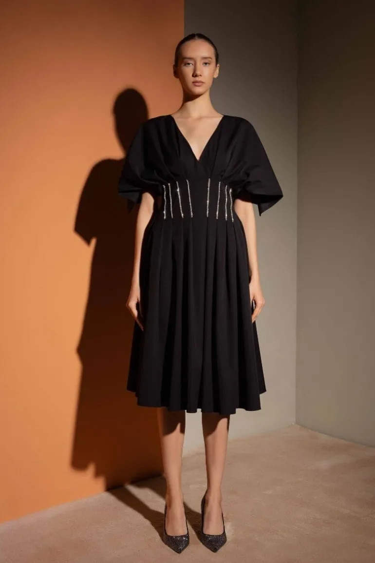 Dresses | Midi Dresses<CULT MIA RHINESTONE DART MIDI DRESS Black