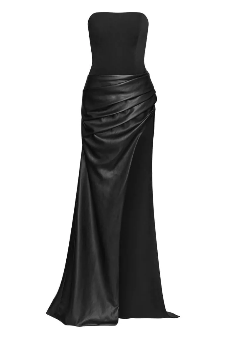 Dresses<CULT MIA ROCKILEE SLIT MAXI DRESS Black